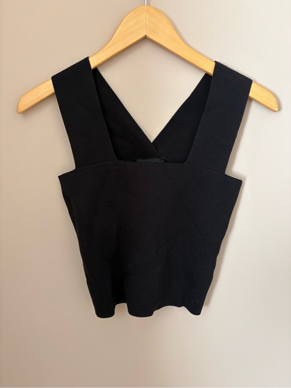 House of Harlow 1960 Women's Black Wide-Strap Square Neck Tank Top Size XS
